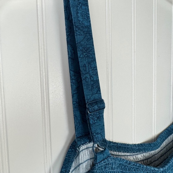 Torrid Smocked Tube Romper Legion Blue Floral Plus Size 1X 14-16 NWT 43625951 - Picture 13 of 15